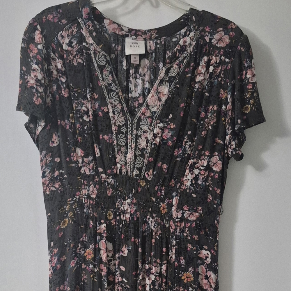 Knox Rose Floral Black and Pink Dress